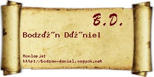 Bodzán Dániel névjegykártya